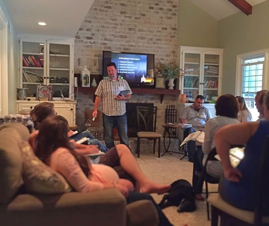 Joe Mulroney leading a vision meeting to the core group of people who founded Vertical Church Charleston.