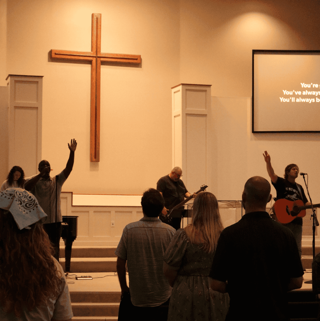 Hand lifted in worship